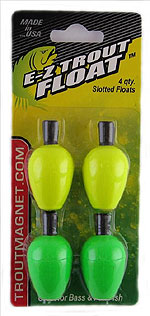 TROUT MAGNET E-Z Crappie Series J87609 Fishing Float, 2 in L,  Green/Red/Yellow D&B Supply