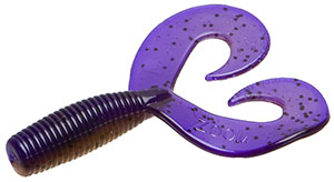 Zoom Fat Albert Twin Tail Grub 10/PK Green Pumpkin Purple 3.5 Fishing Bait  #034248