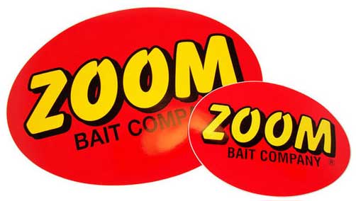 ZOOM Bait Logo Decal Sticker 5.5 7.5 9.5 Plastics Bass Worm Jig